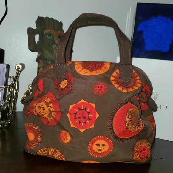 VERSACE Sun burst Nylon Tote Bag Gold